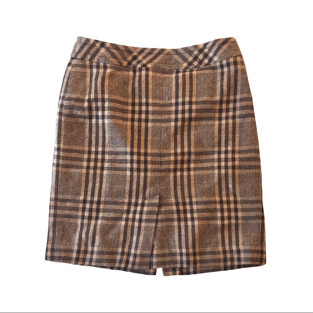 Ann Taylor brown/tan plaid midi pencil skirt 6P - Picture 8 of 8